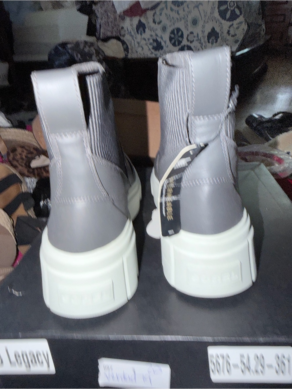 Sorel Black Chelsea Platform Boots with White Sole - Picture 8 of 8